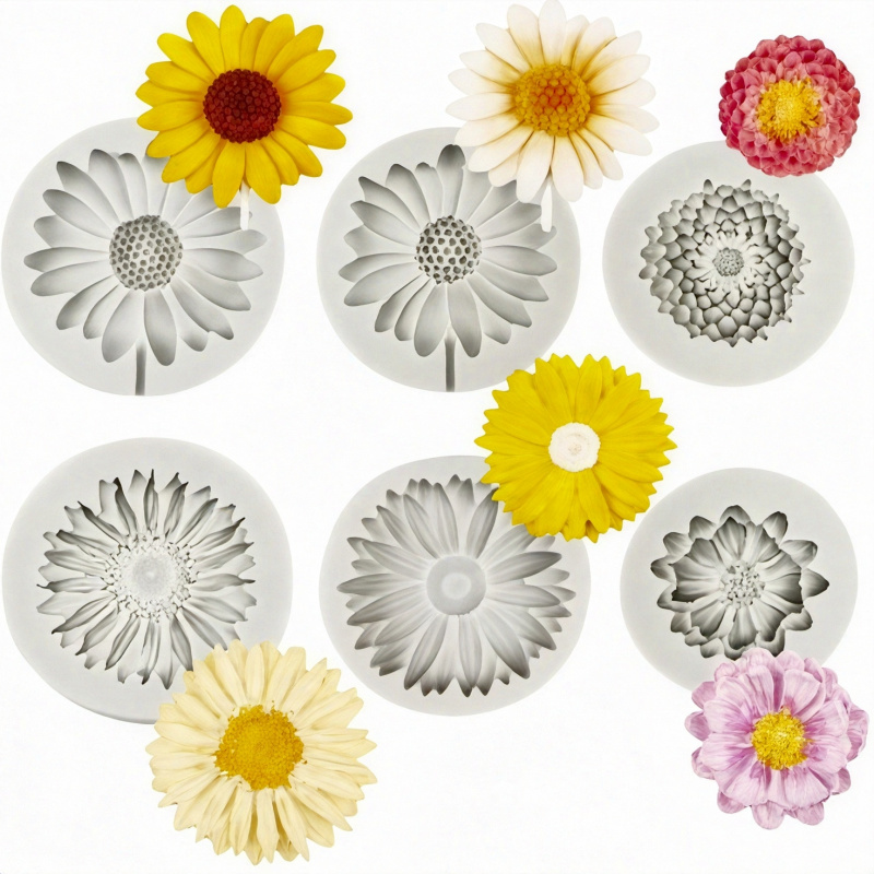 6개, 해바라기 데이지 실리콘 몰드, 3D 꽃 장식 몰 - Resin Craft Ideas 리뷰 및 가격