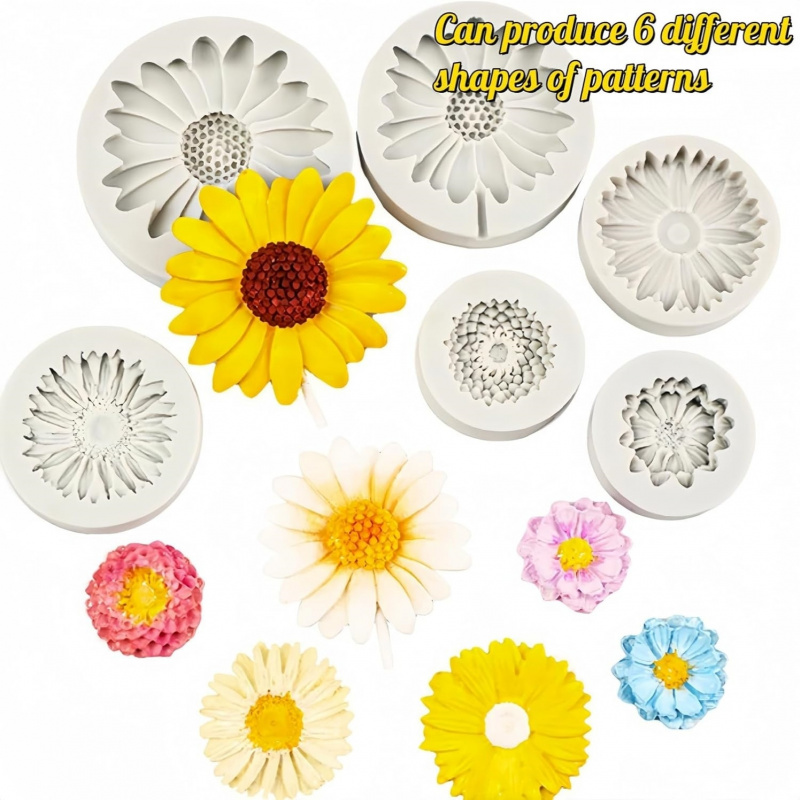 6개, 해바라기 데이지 실리콘 몰드, 3D 꽃 장식 몰 - Resin Craft Ideas 리뷰 및 가격