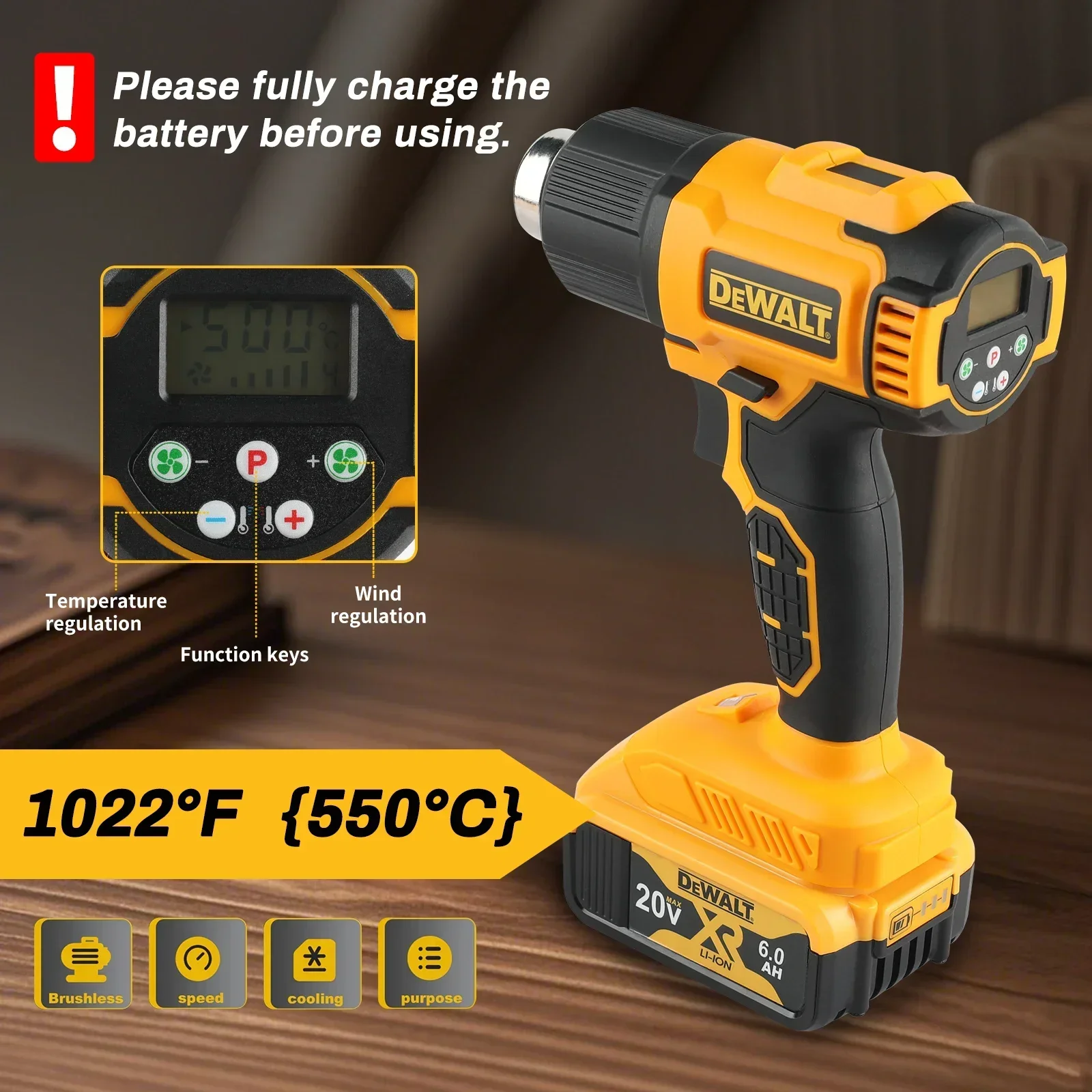 DeWALT DCE530 20V 무선 열풍기, 디지털  - Heat Gun Small 리뷰 및 가격