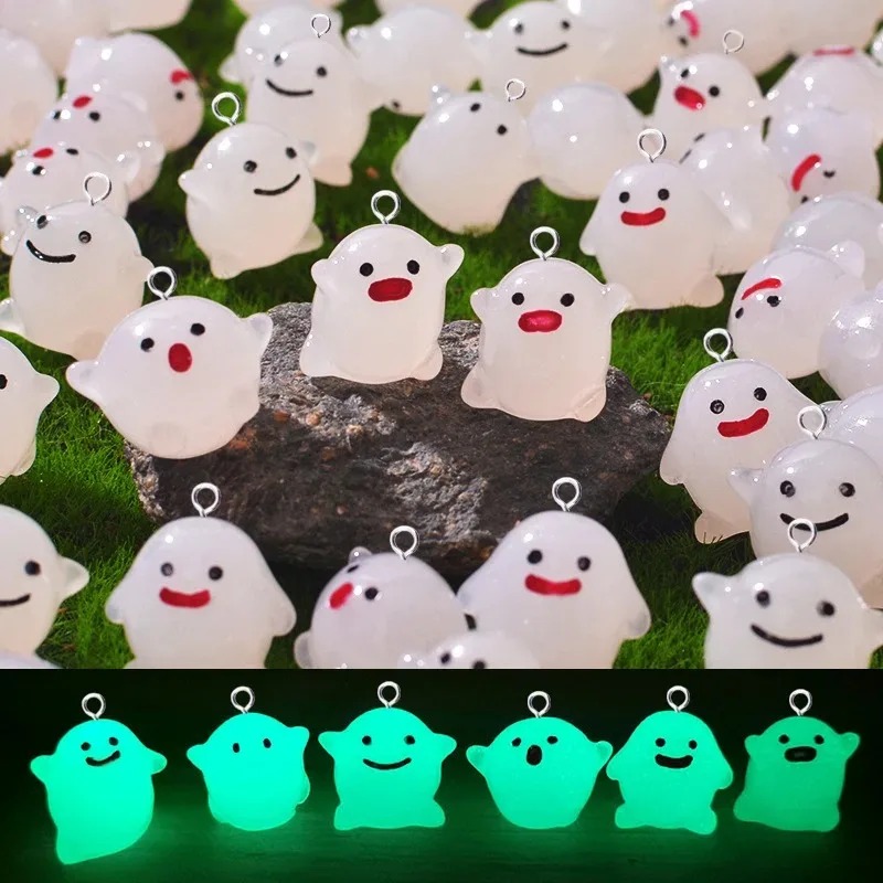 10Pcs 어둠 속에서 빛나는 사랑스러운 흰색 유령 수 - Resin Crafts Diy 리뷰 및 가격