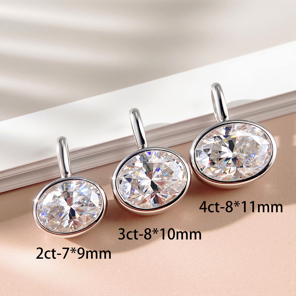 OEVAS 2-4캐럿 동서양 스타일의 타원형 컷 모이사 - Bezels Set Pendant 리뷰 및 가격