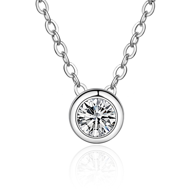 D 컬러 모이사나이트 베젤형 스터드 귀걸이, 화이트 골 - Bezels Set Pendant 리뷰 및 가격